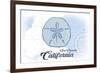 San Clemente, California - Sand Dollar - Blue - Coastal Icon-Lantern Press-Framed Art Print