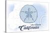 San Clemente, California - Sand Dollar - Blue - Coastal Icon-Lantern Press-Stretched Canvas