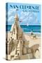 San Clemente, California - Sandcastle-Lantern Press-Stretched Canvas