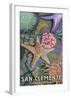 San Clemente, California - Tidepool-Lantern Press-Framed Art Print