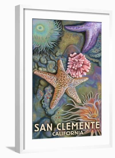 San Clemente, California - Tidepool-Lantern Press-Framed Art Print