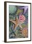 San Clemente, California - Tidepool-Lantern Press-Framed Art Print