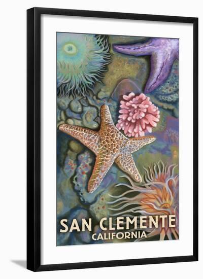 San Clemente, California - Tidepool-Lantern Press-Framed Art Print