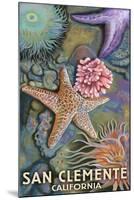 San Clemente, California - Tidepool-Lantern Press-Mounted Art Print