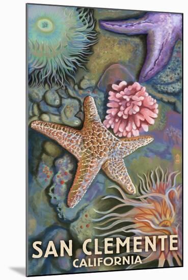 San Clemente, California - Tidepool-Lantern Press-Mounted Art Print