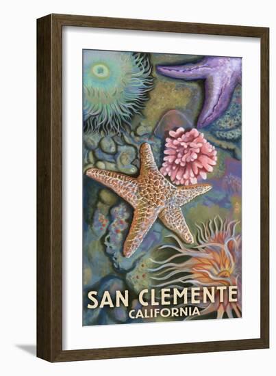 San Clemente, California - Tidepool-Lantern Press-Framed Art Print