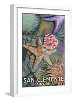 San Clemente, California - Tidepool-Lantern Press-Framed Art Print