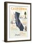 San Clemente, California - Typography and Icons-Lantern Press-Framed Art Print