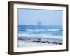 San Clemente Pier with Surfers on a Foggy Day, California, United States of America, North America-Mark Chivers-Framed Photographic Print