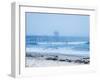 San Clemente Pier with Surfers on a Foggy Day, California, United States of America, North America-Mark Chivers-Framed Photographic Print