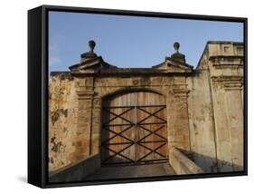 San Cristobal Castle Drawbridge Doors, Fort San Cristobal, Old San Juan, Puerto Rico-Maresa Pryor-Framed Stretched Canvas