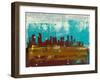San Diego Abstract Skyline II-Emma Moore-Framed Art Print