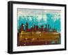 San Diego Abstract Skyline II-Emma Moore-Framed Art Print