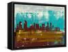 San Diego Abstract Skyline II-Emma Moore-Framed Stretched Canvas
