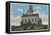 San Diego, CA - Old Spanish Lighthouse at Point Loma-Lantern Press-Framed Stretched Canvas