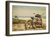 San Diego, California - Bicycles and Beach Scene-Lantern Press-Framed Art Print