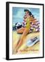 San Diego, California - Coquette on the Beach-Lantern Press-Framed Art Print