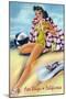 San Diego, California - Coquette on the Beach-Lantern Press-Mounted Art Print