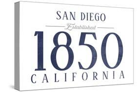 San Diego, California - Established Date (Blue)-Lantern Press-Stretched Canvas