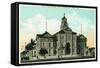 San Diego, California - Exterior View of the County Court House-Lantern Press-Framed Stretched Canvas
