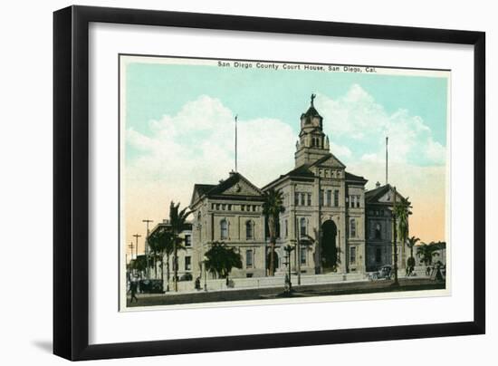 San Diego, California - Exterior View of the County Court House-Lantern Press-Framed Art Print