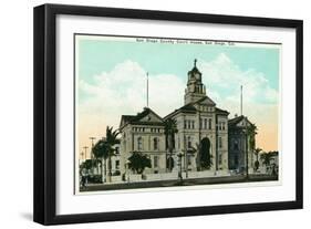 San Diego, California - Exterior View of the County Court House-Lantern Press-Framed Art Print