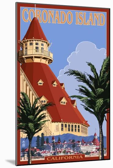 San Diego, California - Hotel Del Coronado-Lantern Press-Mounted Art Print