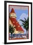 San Diego, California - Hotel Del Coronado-Lantern Press-Framed Art Print