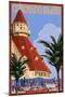 San Diego, California - Hotel Del Coronado-Lantern Press-Mounted Art Print