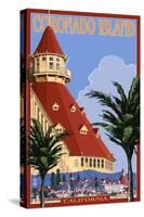 San Diego, California - Hotel Del Coronado-Lantern Press-Stretched Canvas