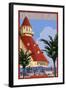San Diego, California - Hotel Del Coronado-Lantern Press-Framed Art Print