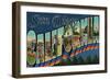 San Diego, California - Large Letter Scenes-Lantern Press-Framed Art Print