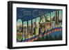 San Diego, California - Large Letter Scenes-Lantern Press-Framed Art Print