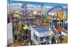 San Diego, California - Mission Beach Amusement Center Scene-Lantern Press-Mounted Art Print