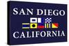 San Diego, California - Nautical Flags-Lantern Press-Stretched Canvas