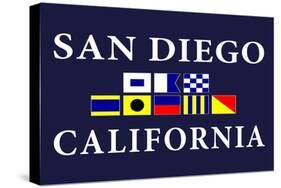 San Diego, California - Nautical Flags-Lantern Press-Stretched Canvas