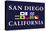 San Diego, California - Nautical Flags-Lantern Press-Stretched Canvas