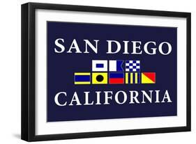 San Diego, California - Nautical Flags-Lantern Press-Framed Art Print