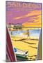 San Diego, California - Ocean Beach-null-Mounted Poster