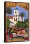 San Diego, California - Old Town-Lantern Press-Framed Stretched Canvas