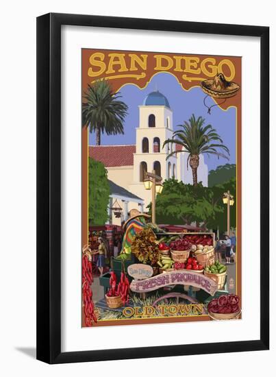 San Diego, California - Old Town-Lantern Press-Framed Art Print