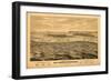 San Diego, California - Panoramic Map-Lantern Press-Framed Premium Giclee Print