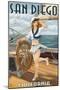 San Diego, California - Sailor Pinup-Lantern Press-Mounted Art Print