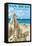 San Diego, California - Sandcastle-Lantern Press-Framed Stretched Canvas