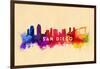 San Diego, California - Skyline Abstract-Lantern Press-Framed Art Print