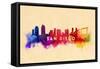 San Diego, California - Skyline Abstract-Lantern Press-Framed Stretched Canvas