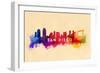 San Diego, California - Skyline Abstract-Lantern Press-Framed Art Print