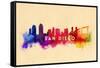 San Diego, California - Skyline Abstract-Lantern Press-Framed Stretched Canvas