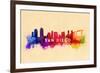 San Diego, California - Skyline Abstract-Lantern Press-Framed Premium Giclee Print