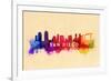 San Diego, California - Skyline Abstract-Lantern Press-Framed Art Print